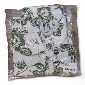 PX Clothing Seersucker Button-Up Shirt – Forest Green – Size Medium – NWT